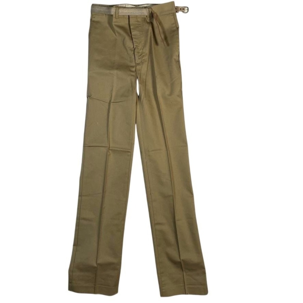 Vintage Angels Flight Pants Mens 29x36 Beige Belted Khakis Straight Leg NOS